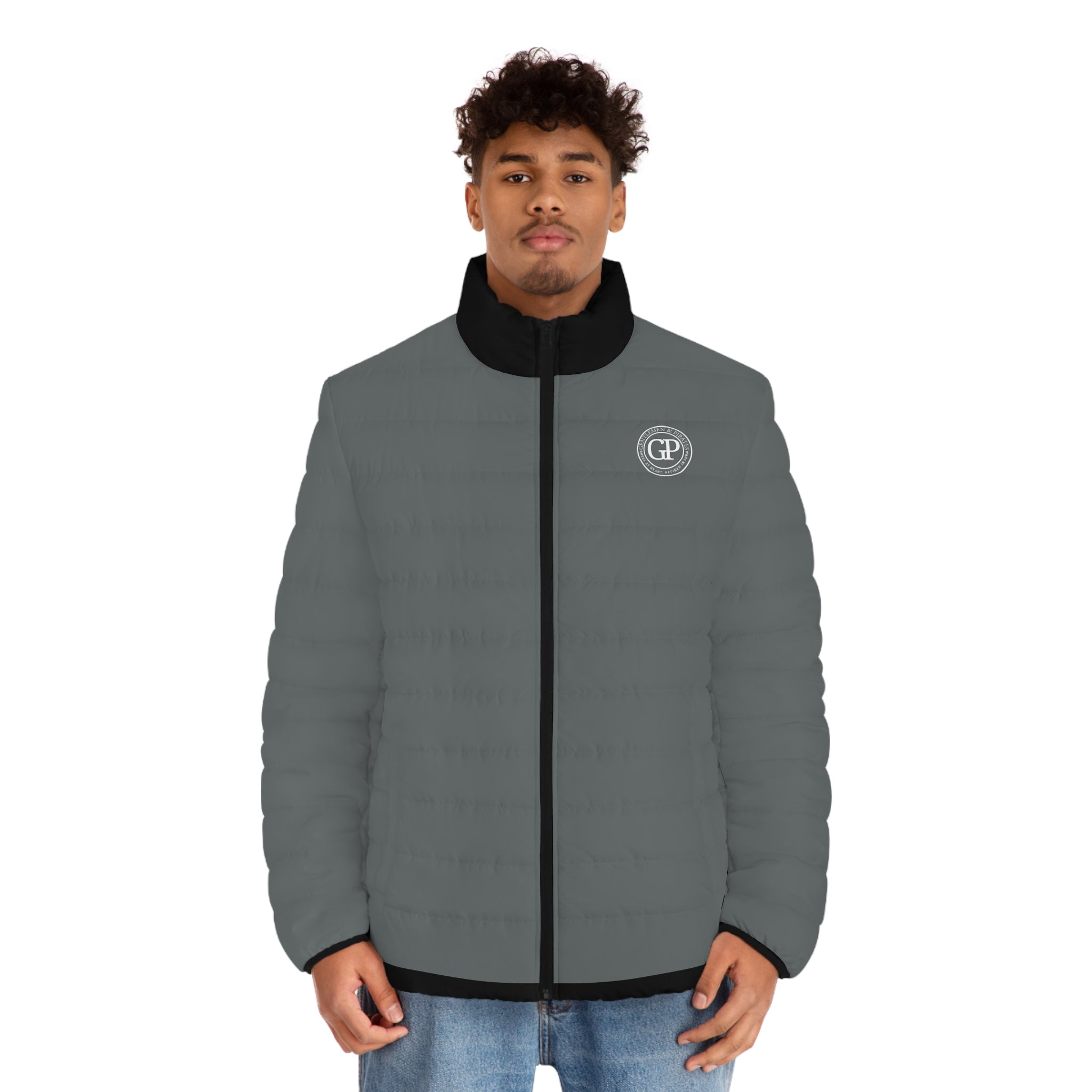Grey Jacket with black Swagger - Men's Puffer
