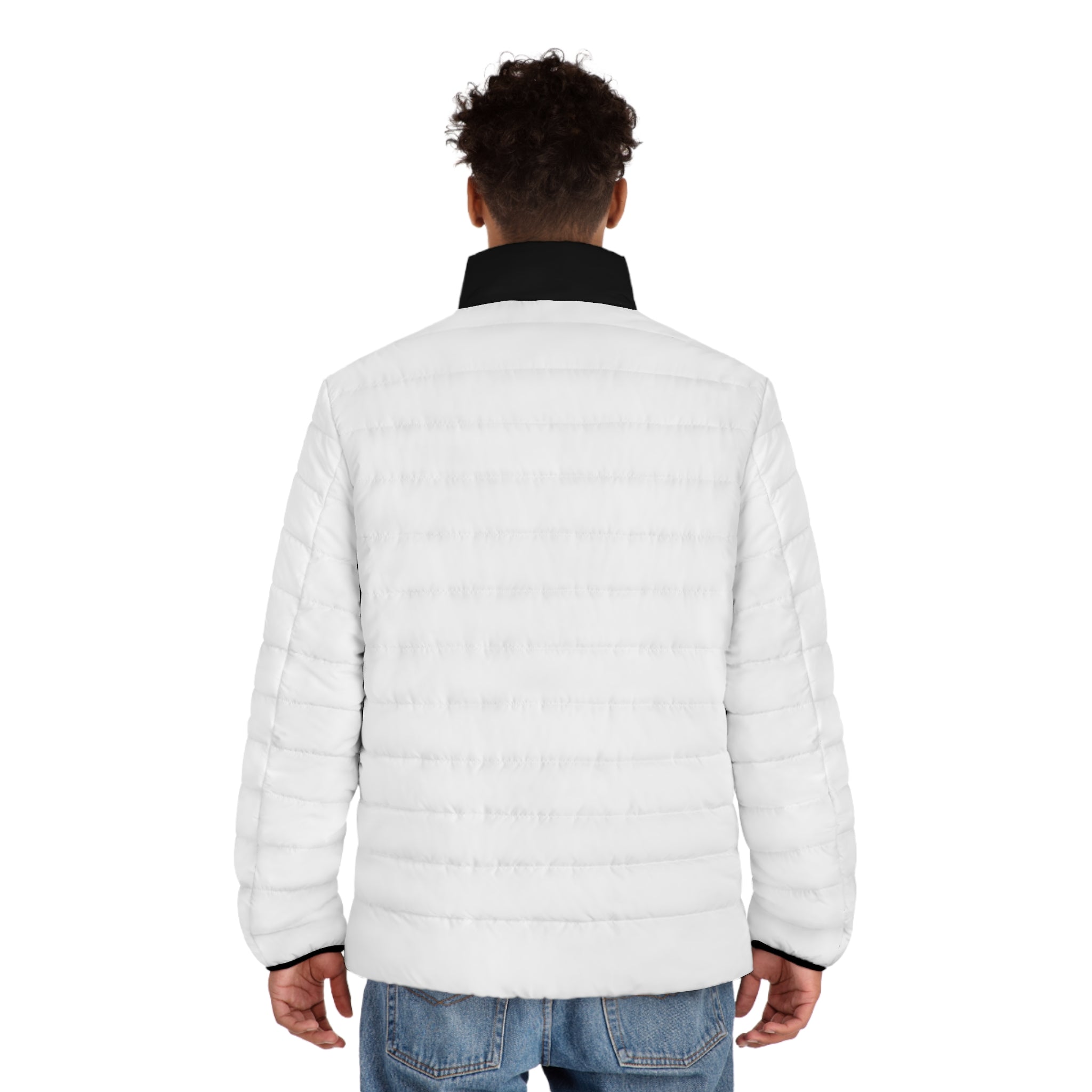 White Jacket with black Swagger - Men's Puffer