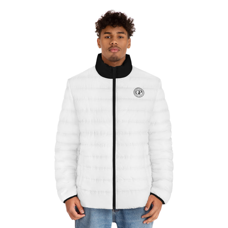 White Jacket with black Swagger - Men's Puffer